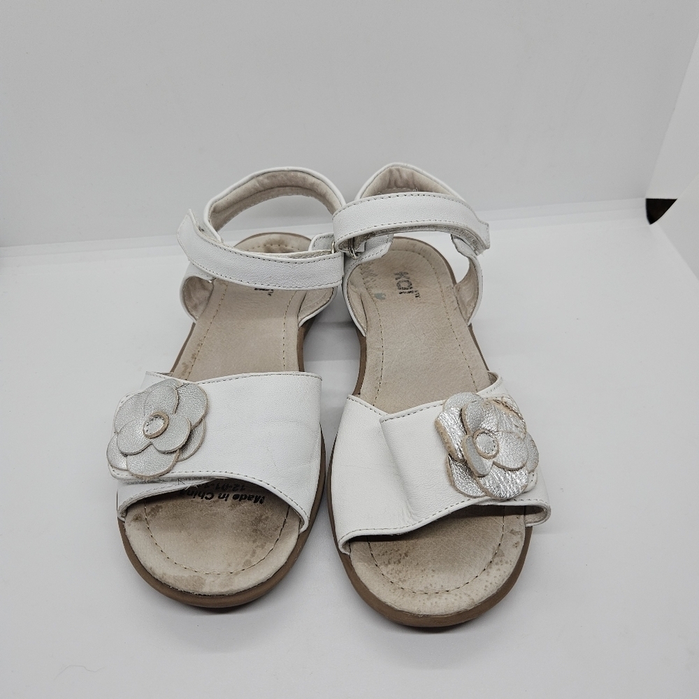 Kai white leather sandals with flower detail size 1.5 - Picture 2 of 9